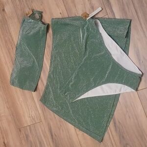 Pink Victoria's Secret Shimmer Bikini with skirt